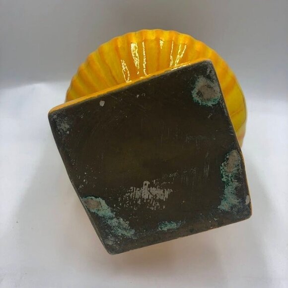 Vintage Yellow Ceramic Pottery Decorative Only Pitcher Drip Design Tabletop - Picture 12 of 12